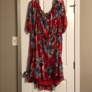 Off the shoulder high-low dress